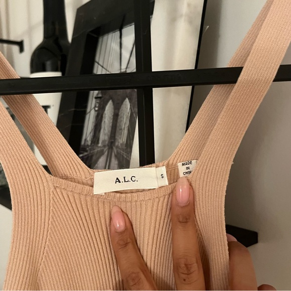 A.L.C High Neck Soft Pink Knit Dress - Picture 2 of 4